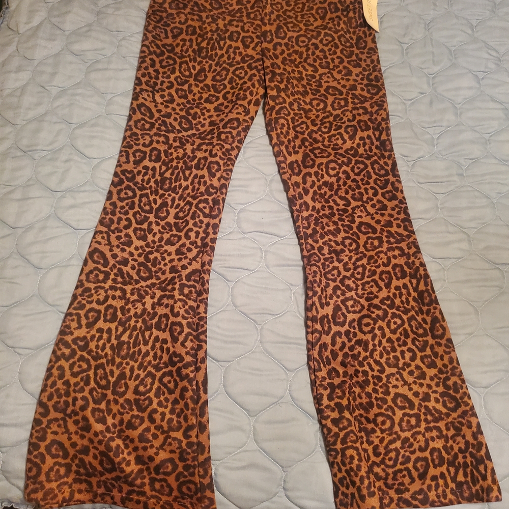 Sweet Rain Leopard Print Flare Pants